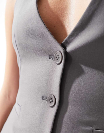 ASOS DESIGN tailored vest in gray
