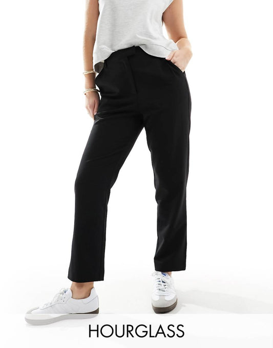 ASOS DESIGN Hourglass tailored ankle length pants in black