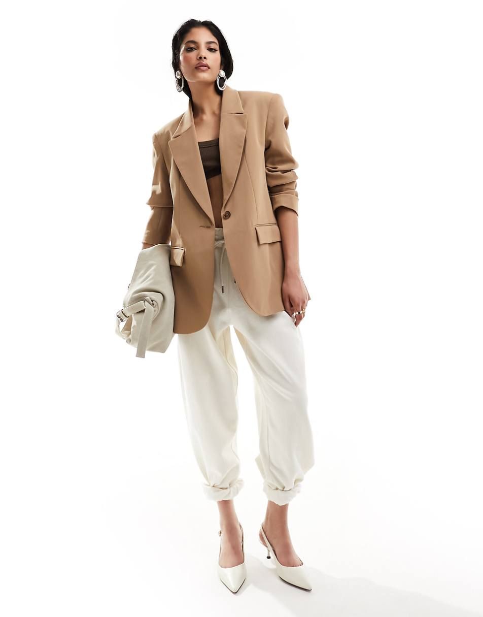 ASOS DESIGN clean tailored blazer in taupe