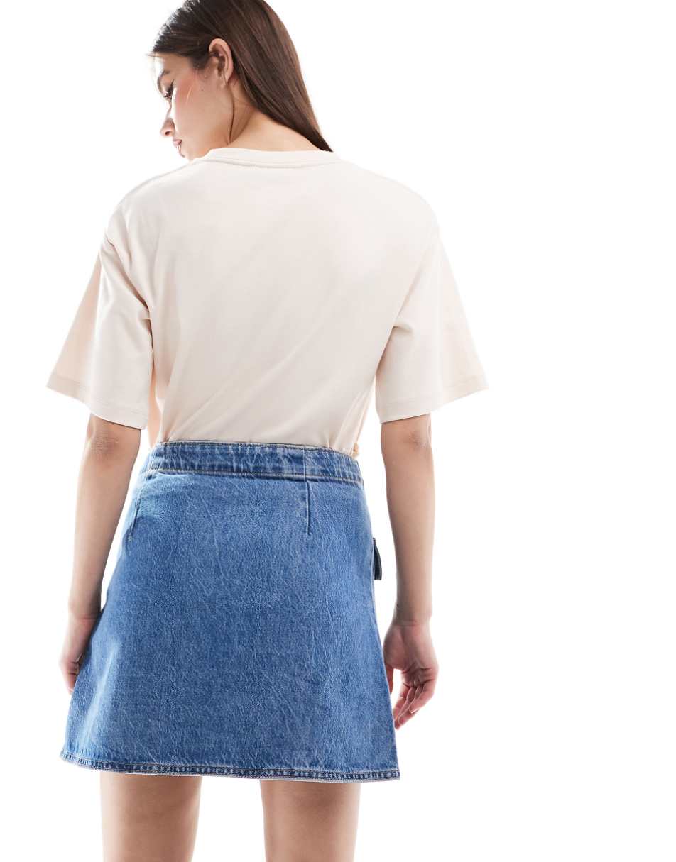 ASOS DESIGN Circular Design Collection mini skirt in mid blue