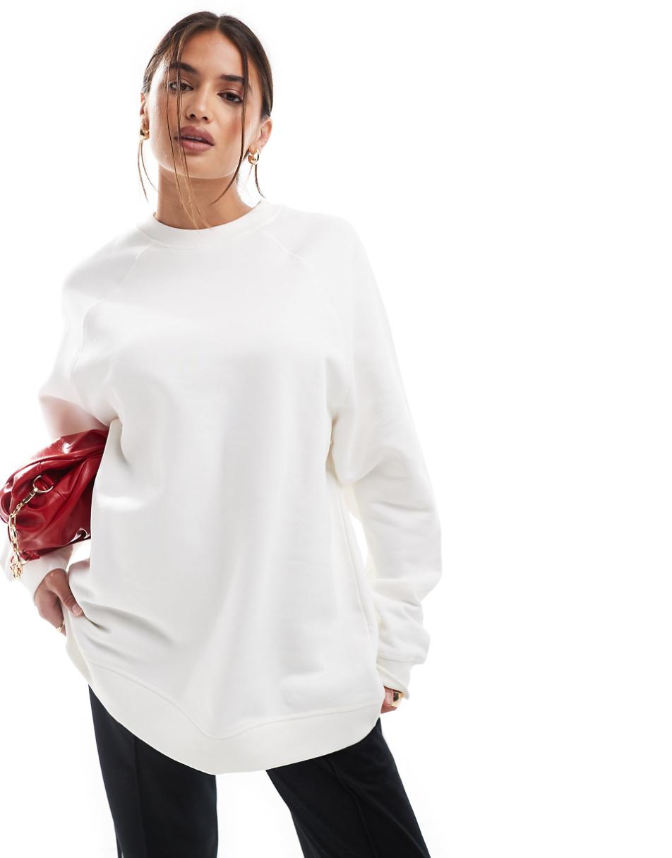 ASOS DESIGN heavyweight oversized sweatshirt in ecru