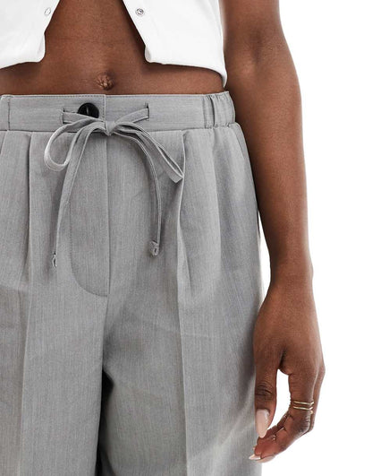 ASOS DESIGN tailored pull on pants in gray