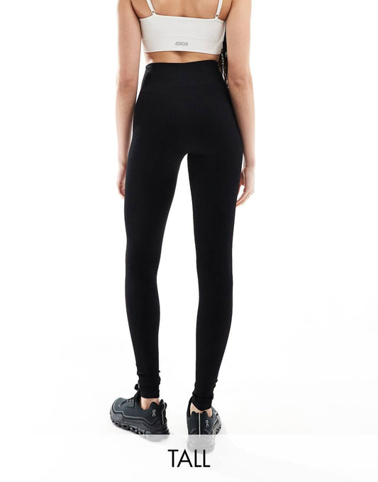 ASOS 4505 Tall Icon seamless ribbed gym leggings in black