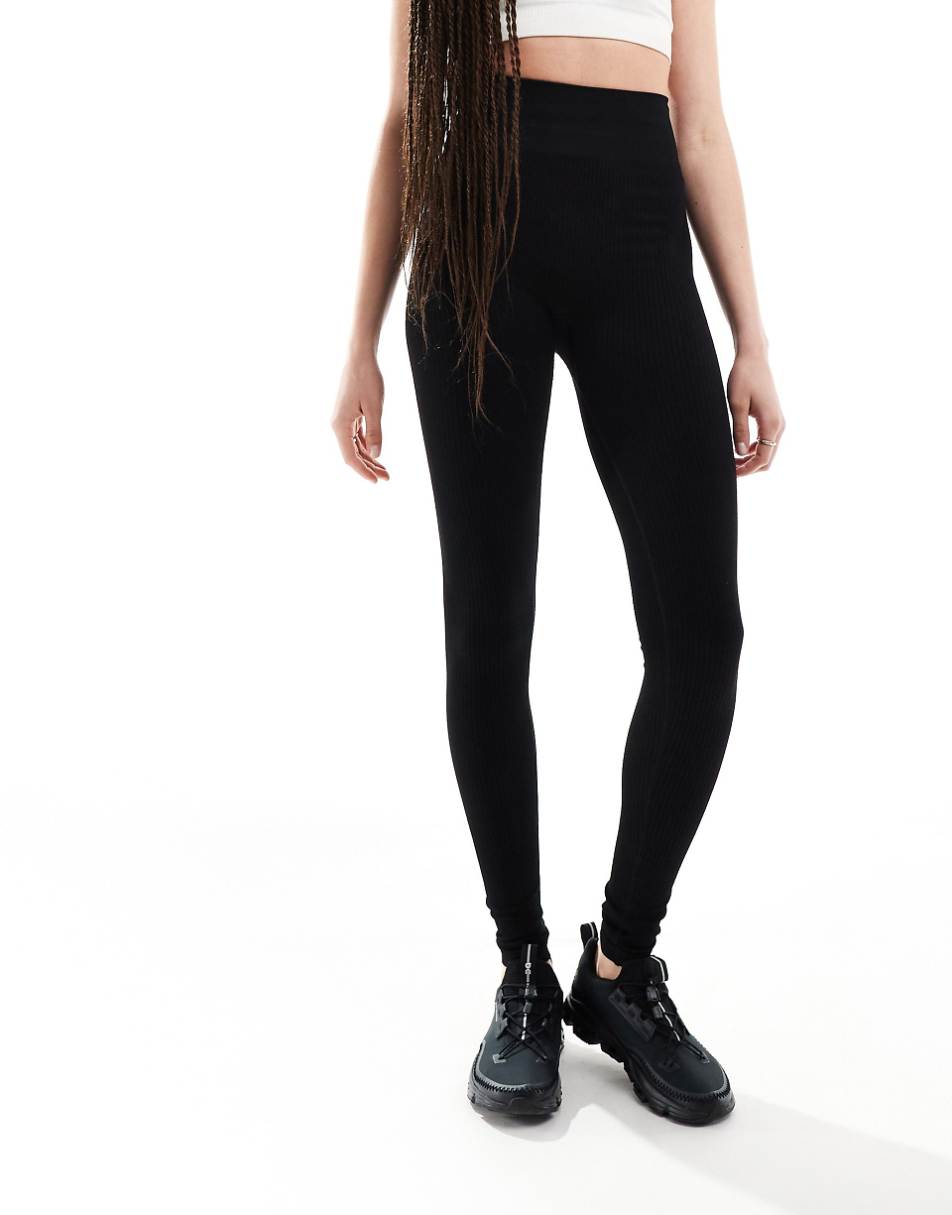 ASOS 4505 Tall Icon seamless ribbed gym leggings in black