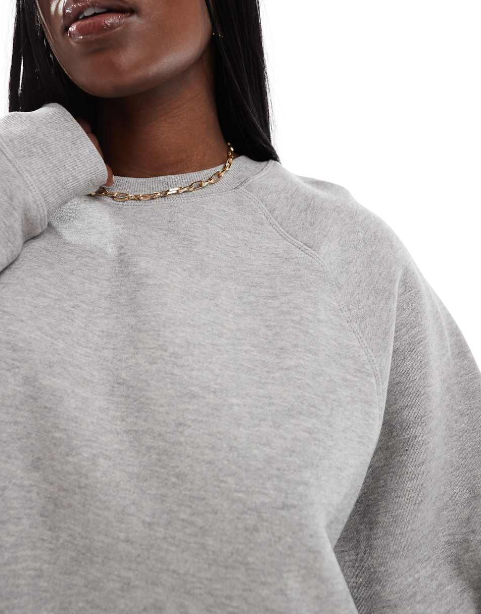 ASOS DESIGN Curve Heavy weight oversized sweatshirt in gray heather