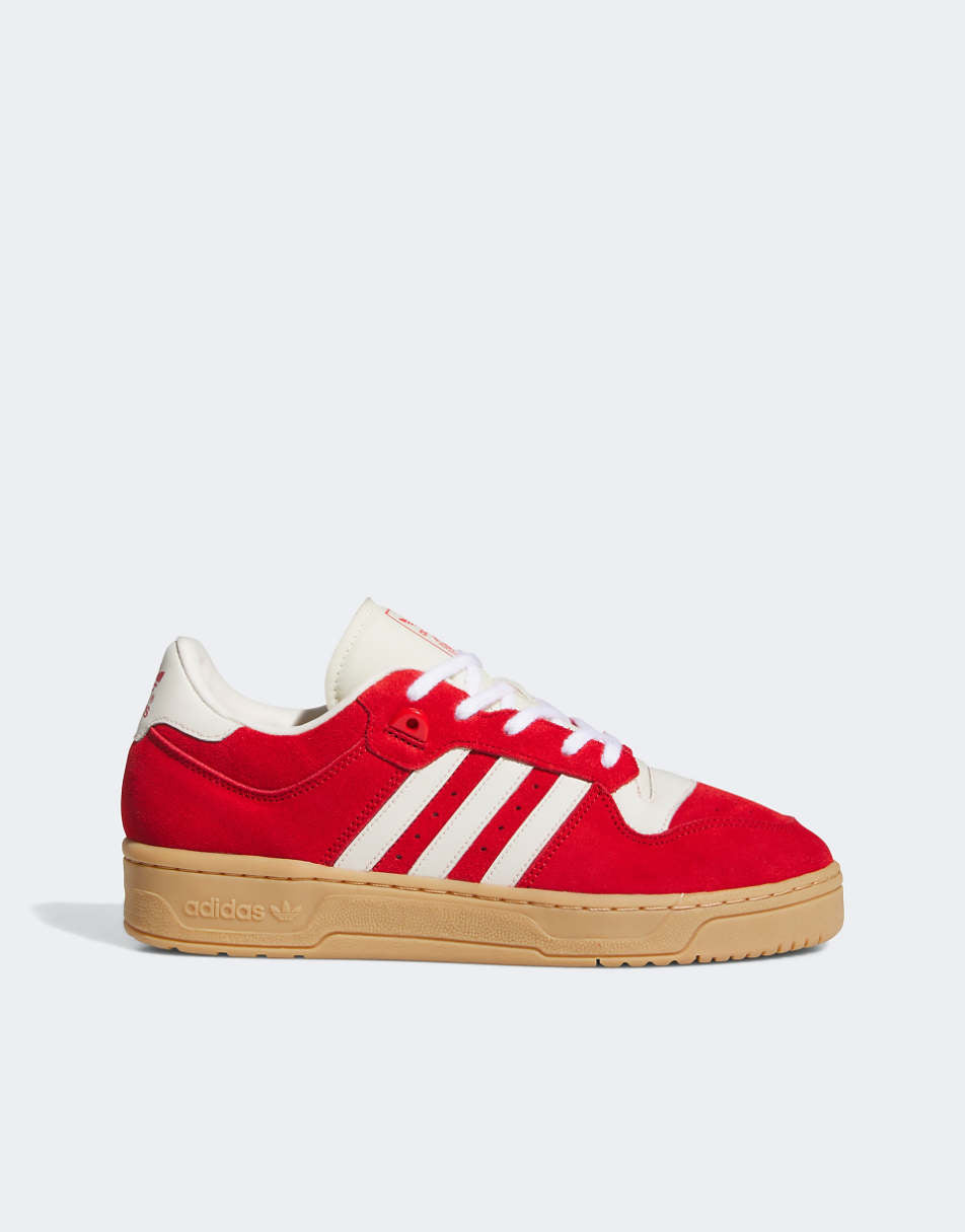 adidas Originals Rivalry 86 Low sneakers with gum sole in red and white