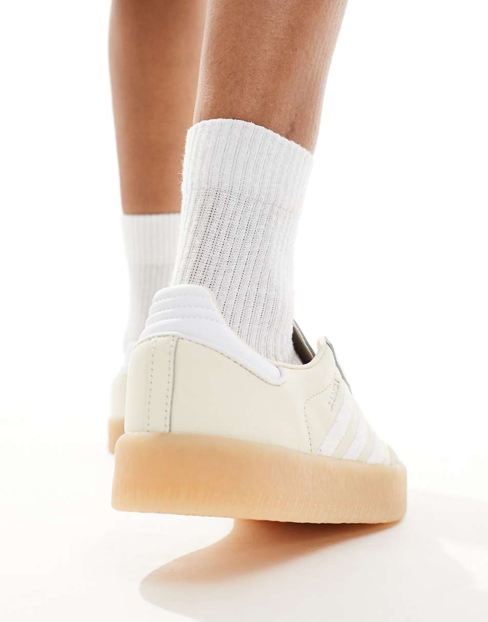 adidas Originals Sambae sneakers in beige and white with rubber sole