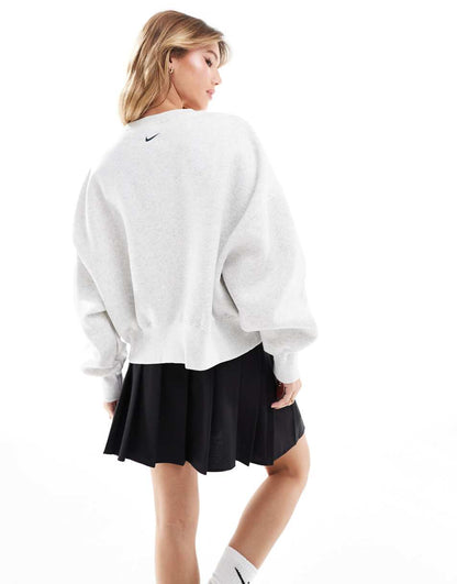 Nike Phoenix fleece sportswear logo over-oversized sweatshirt in gray
