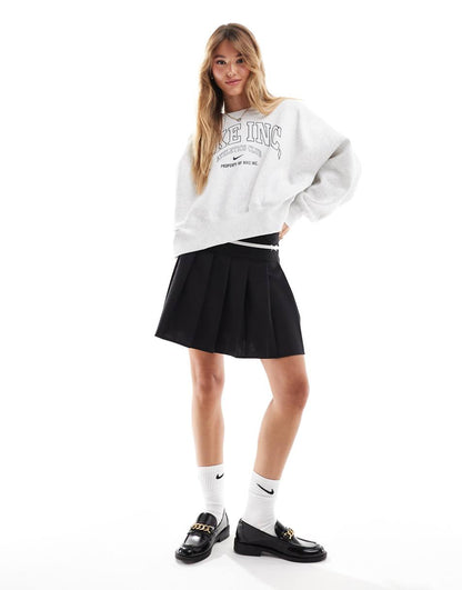 Nike Phoenix fleece sportswear logo over-oversized sweatshirt in gray
