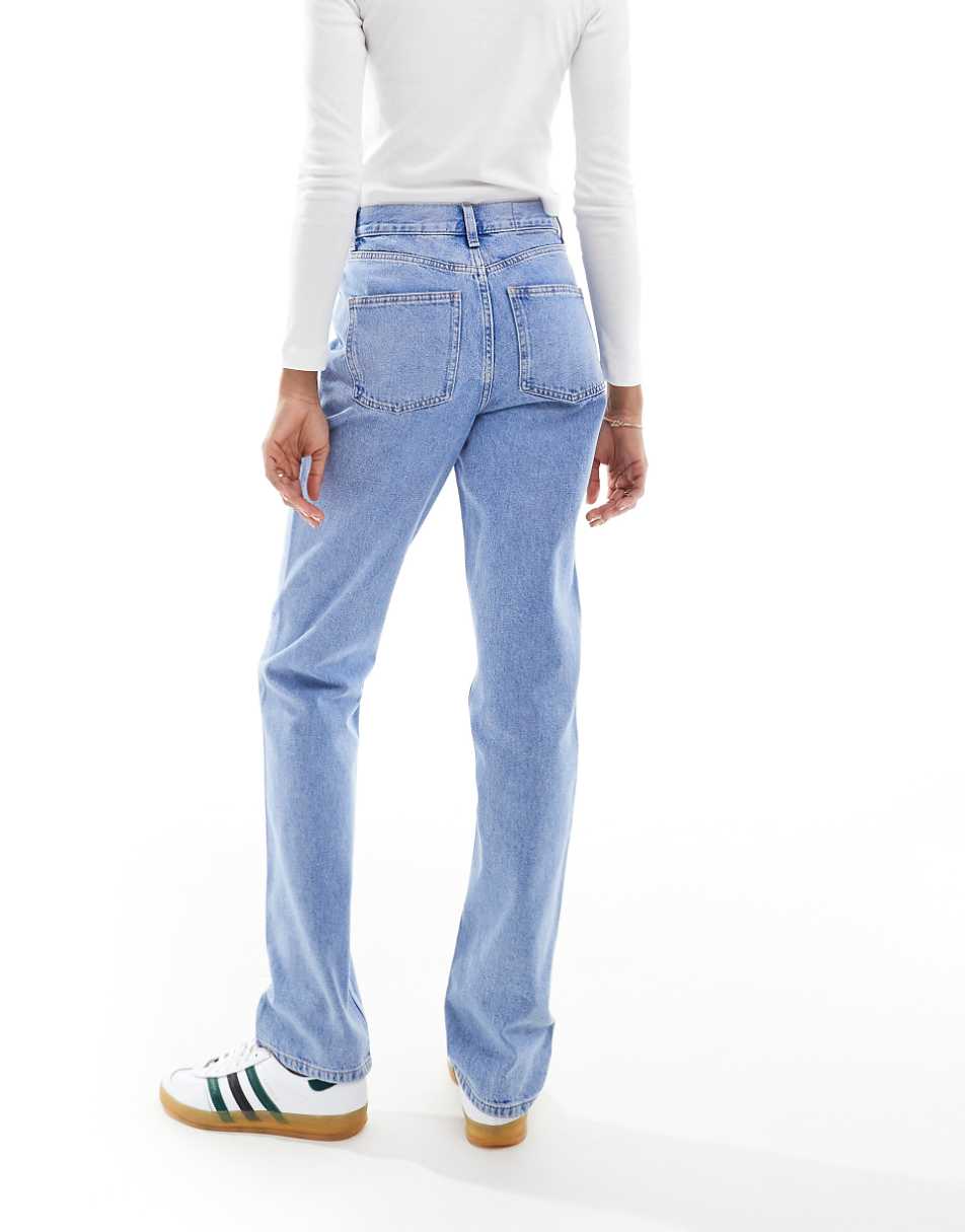 ASOS DESIGN Hourglass mid rise straight jeans in blue