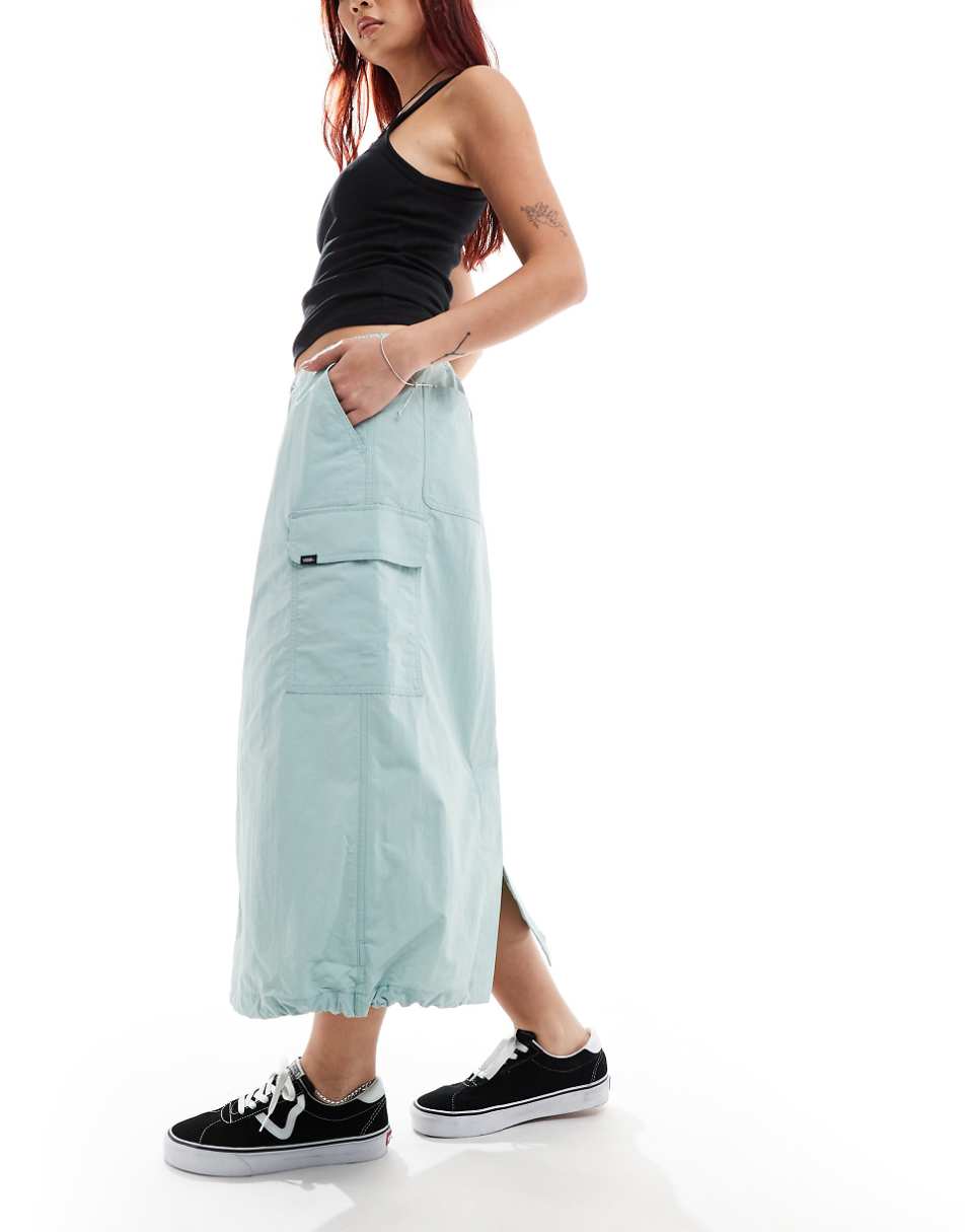 Vans riley parachute cargo skirt in blue