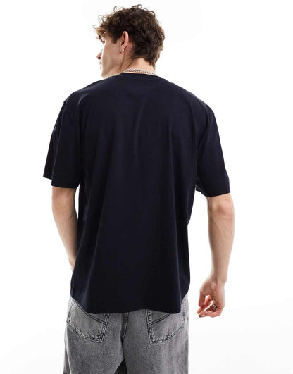 COLLUSION Unisex X logo cotton t-shirt in black