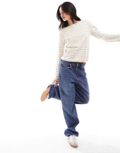 & Other Stories long sleeve top in multi color stripes