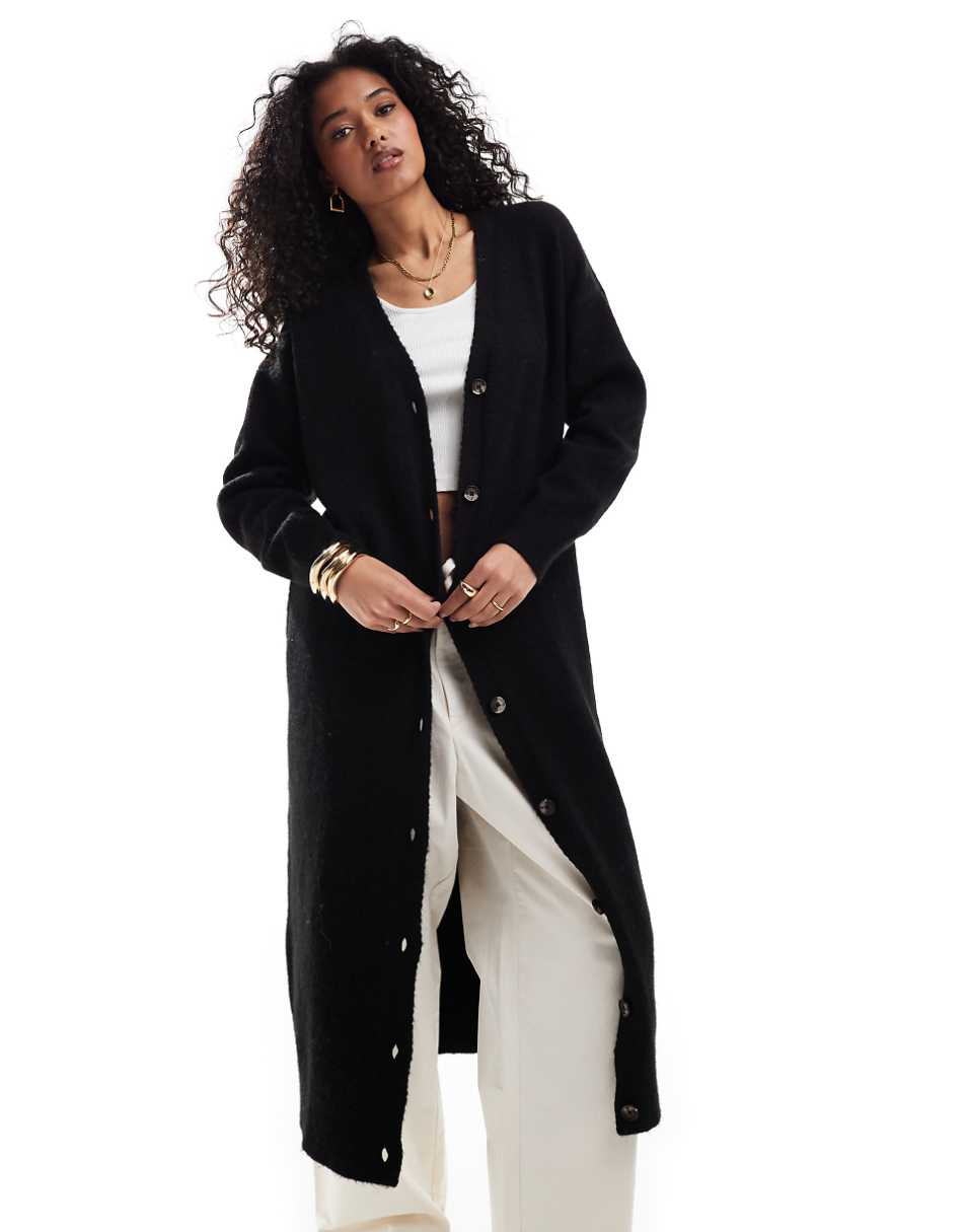 ASOS DESIGN maxi cardigan in black