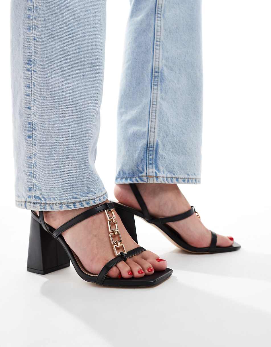 RAID Blink block heeled sandals in black