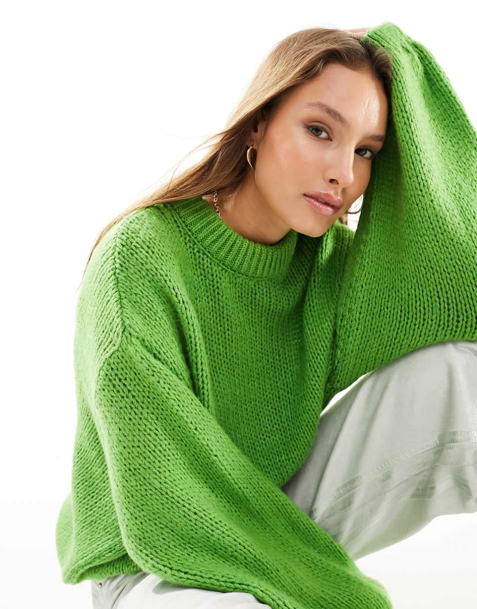 ASOS DESIGN loose knit sweater in green