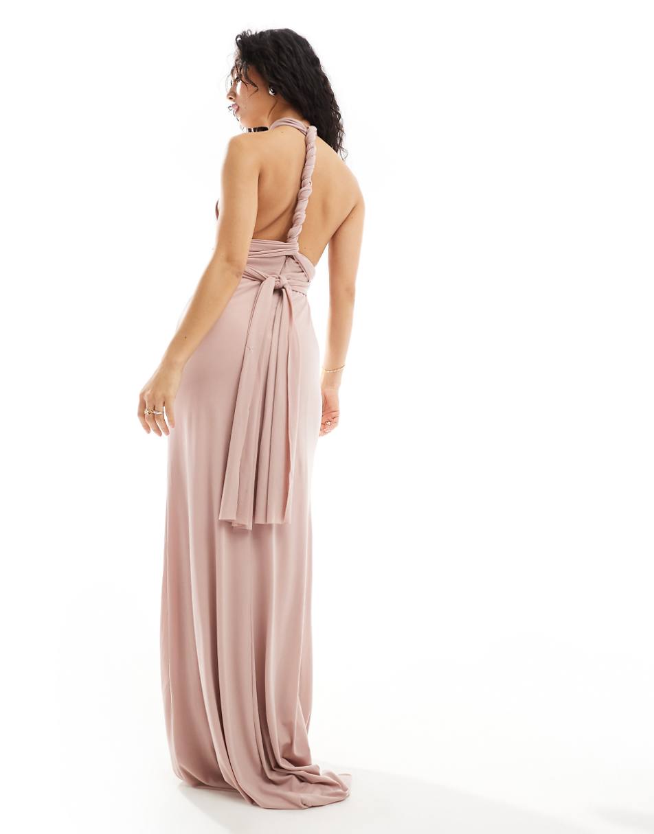 TFNC Bridesmaids multiway maxi dress in soft pink