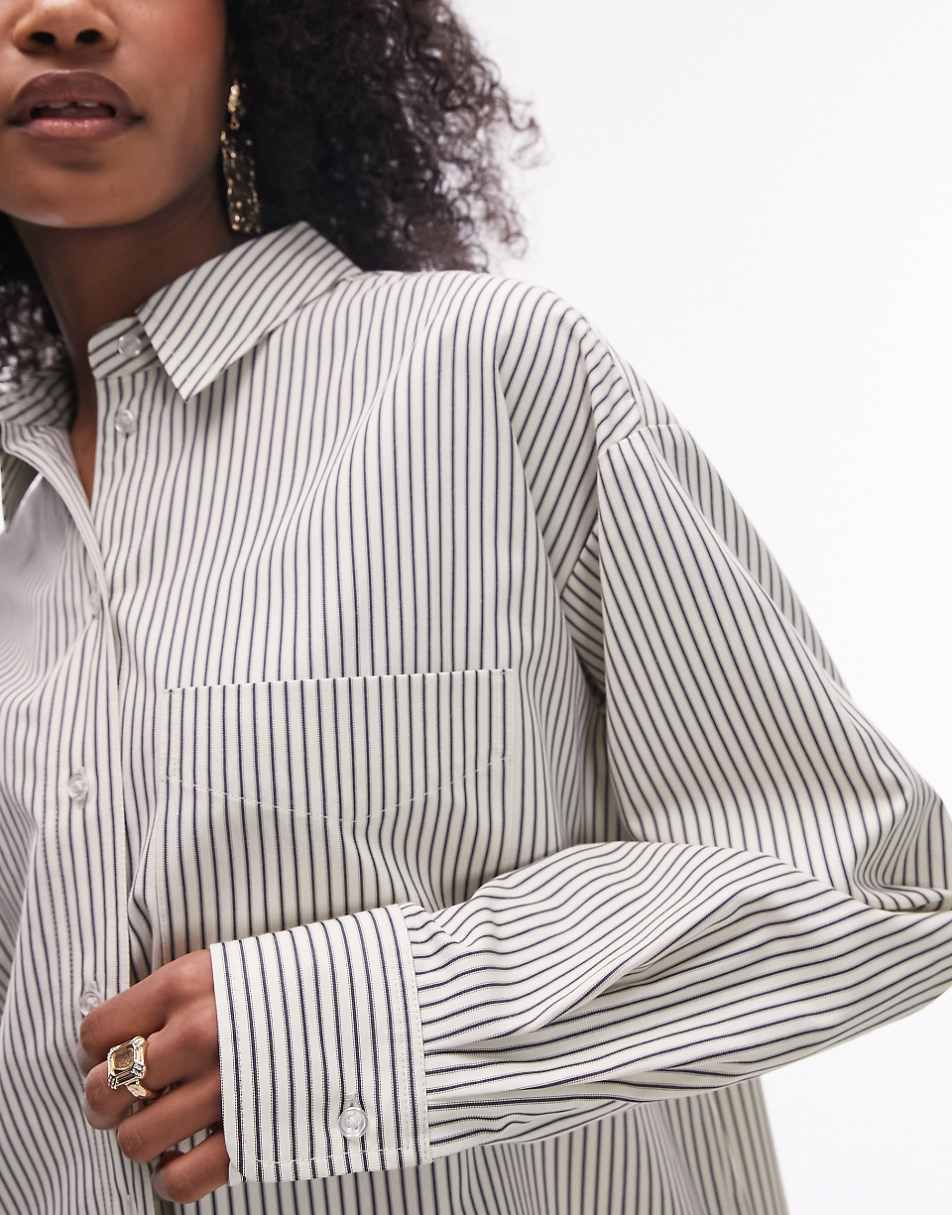 Topshop striped shirt in multi - part of a set