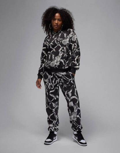 Jordan Brooklyn fleece all-over print hoodie in black