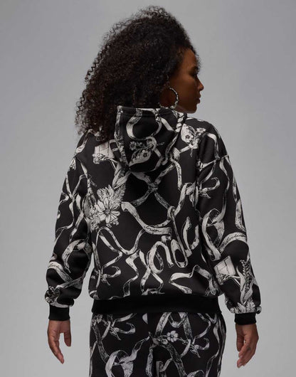 Jordan Brooklyn fleece all-over print hoodie in black