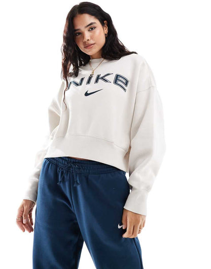 Nike retro logo sweatshirt in orewood