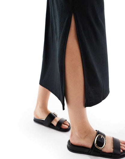 JDY tank midi dress in black