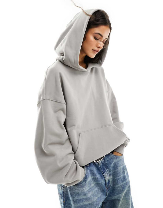 Weekday Tony oversized hoodie in mole