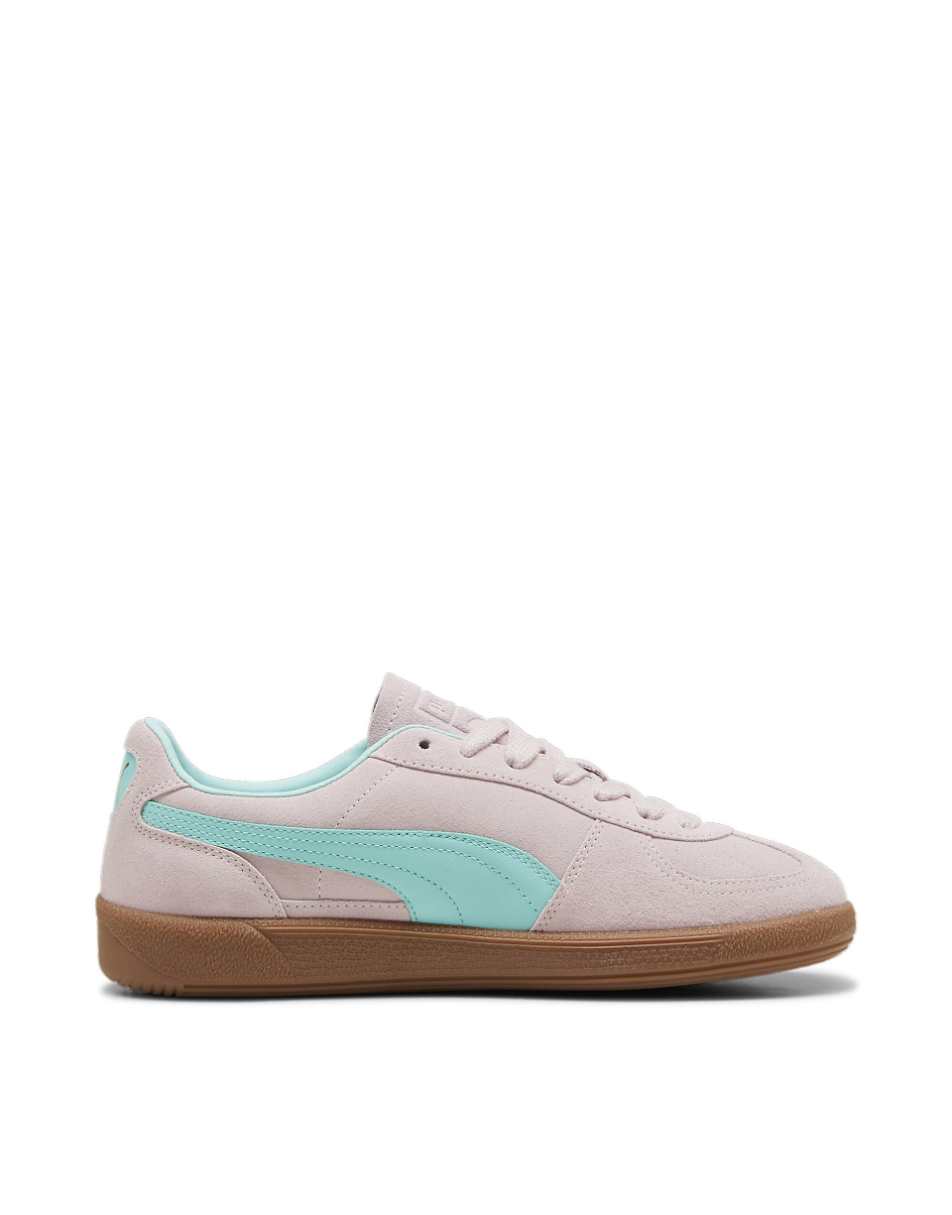 Puma Palermo sneakers with gum sole in pink and blue