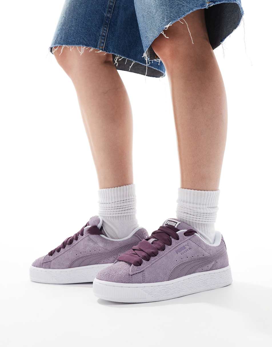 PUMA Suede XL sneakers in purple and white