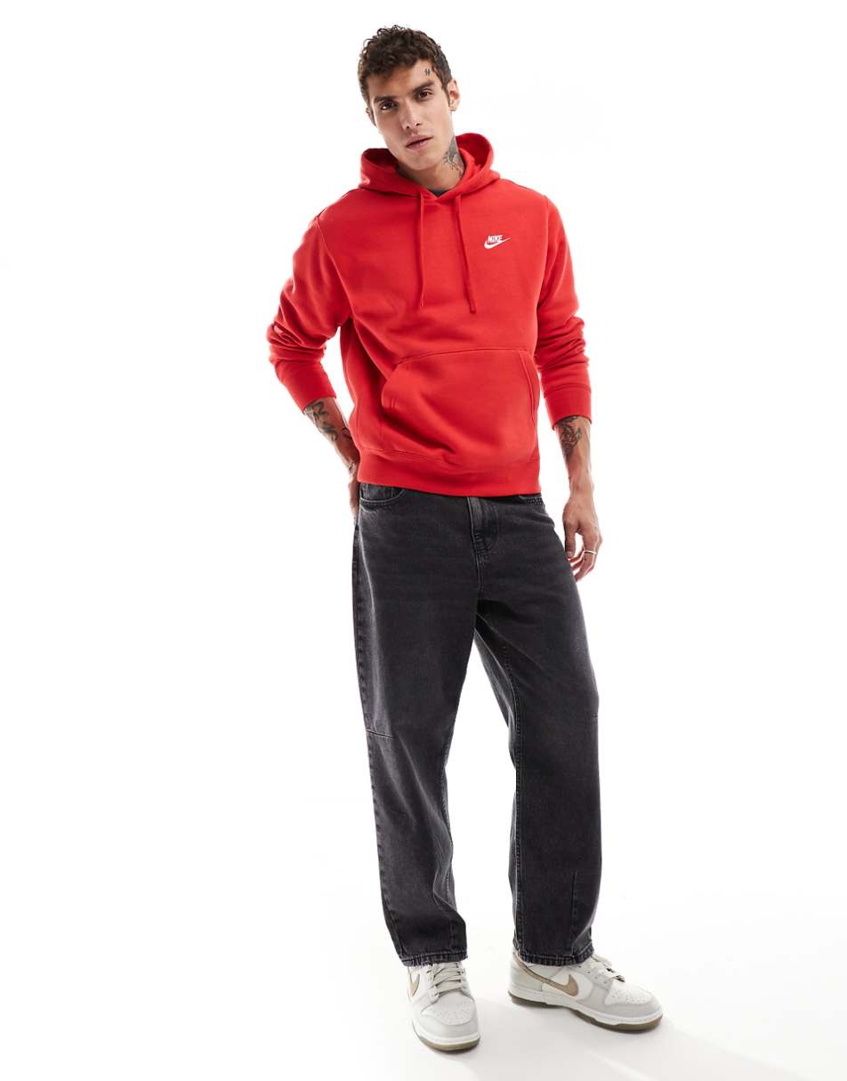 Nike Club unisex hoodie in red