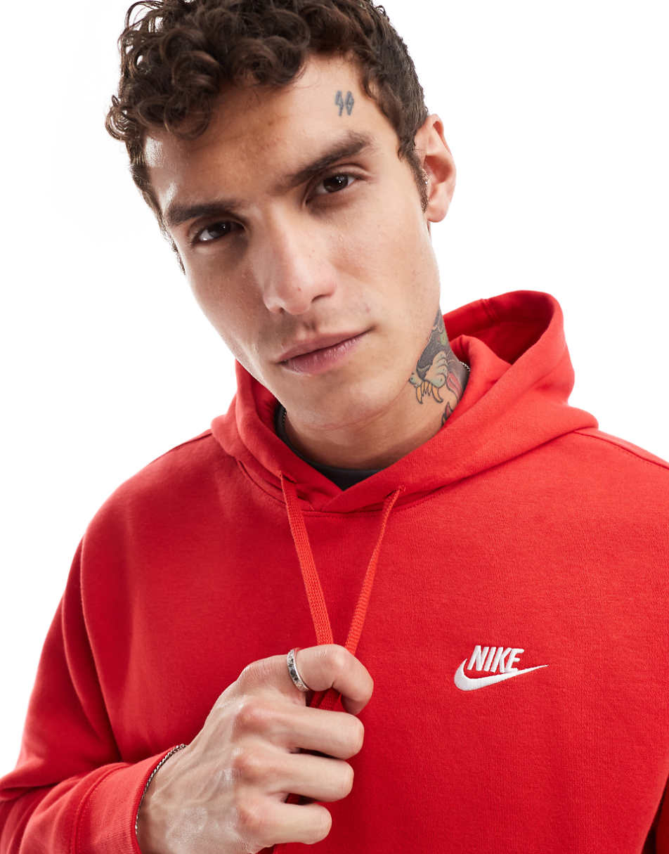 Nike Club unisex hoodie in red