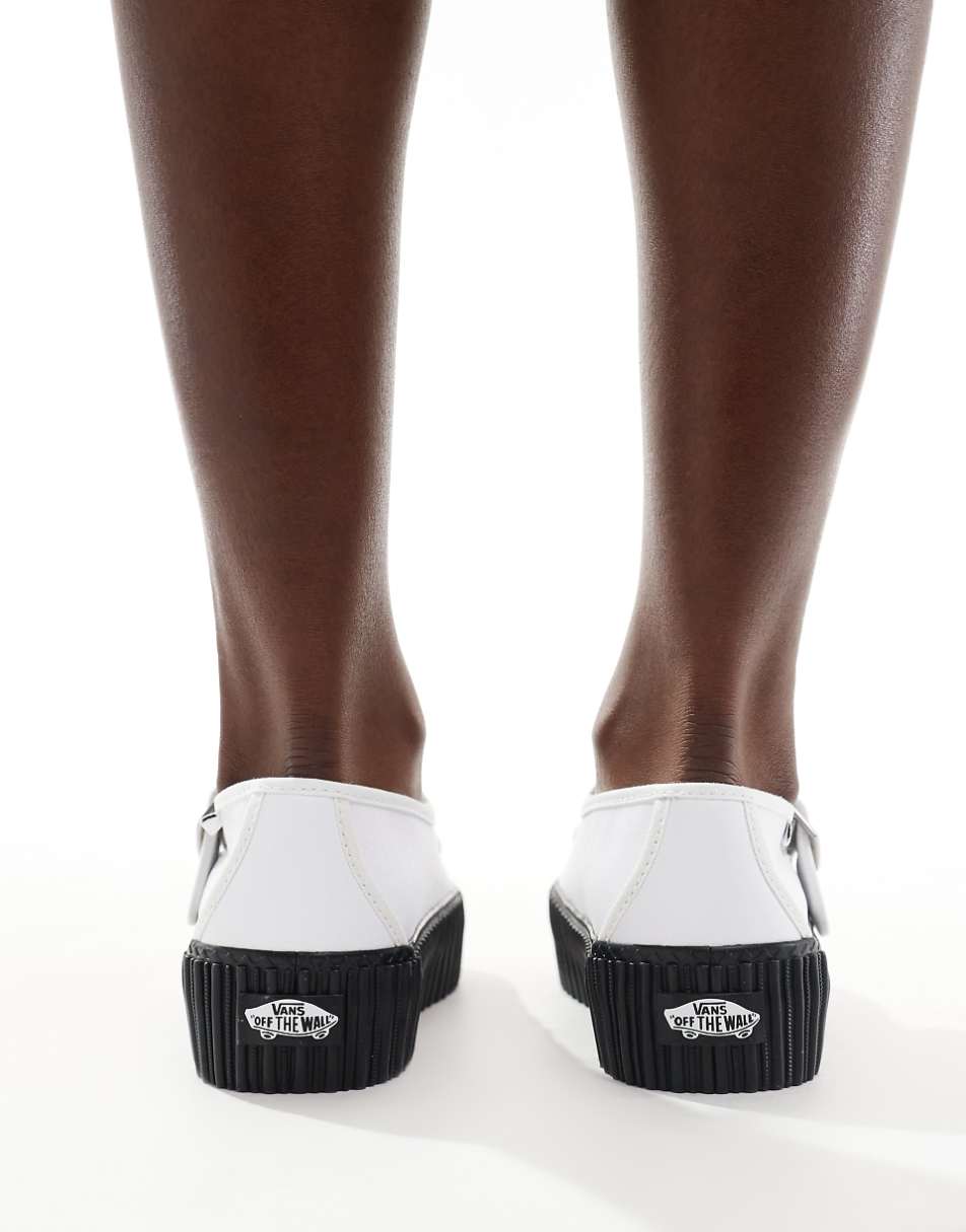 Vans Mary Jane Platform Creepers in white and black