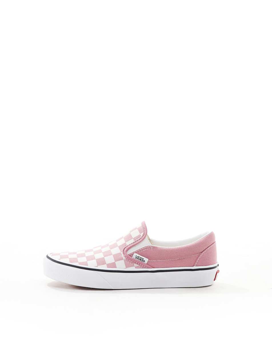 Vans Classic Slip-On sneakers in pink checkerboard print