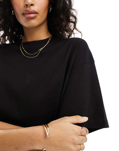 ASOS DESIGN oversized mini t-shirt dress in black