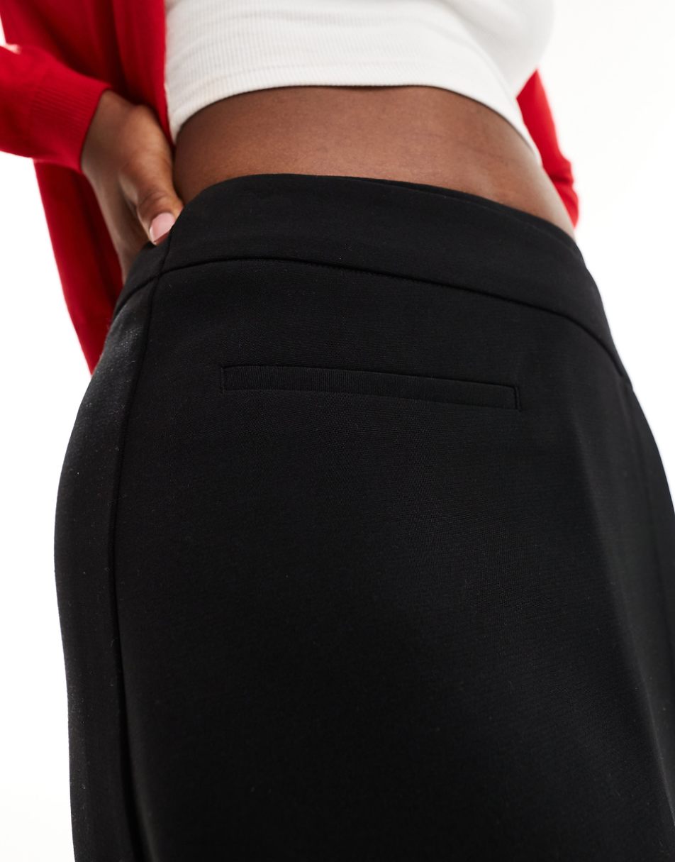 Stradivarius tailored wrap skort in black