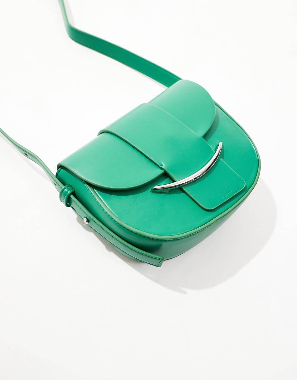 Glamorous crossbody saddle bag in bright green