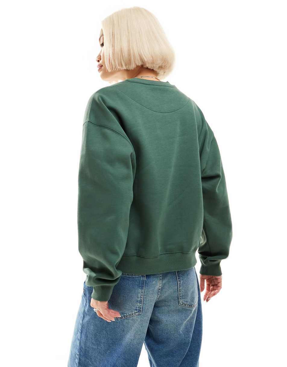 Weekday Essence sweatshirt in dark green