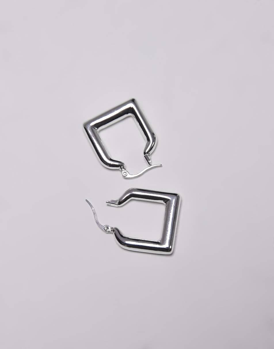 Topshop Elodie square hoop earring in silver plated