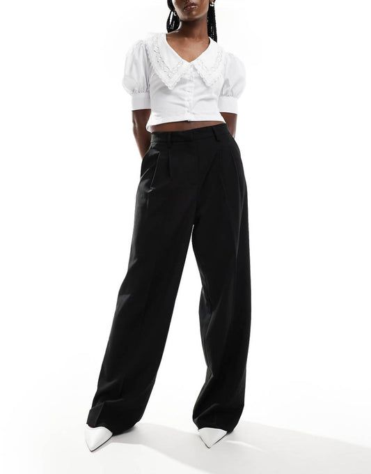 Vero Moda wide leg dad pants in black