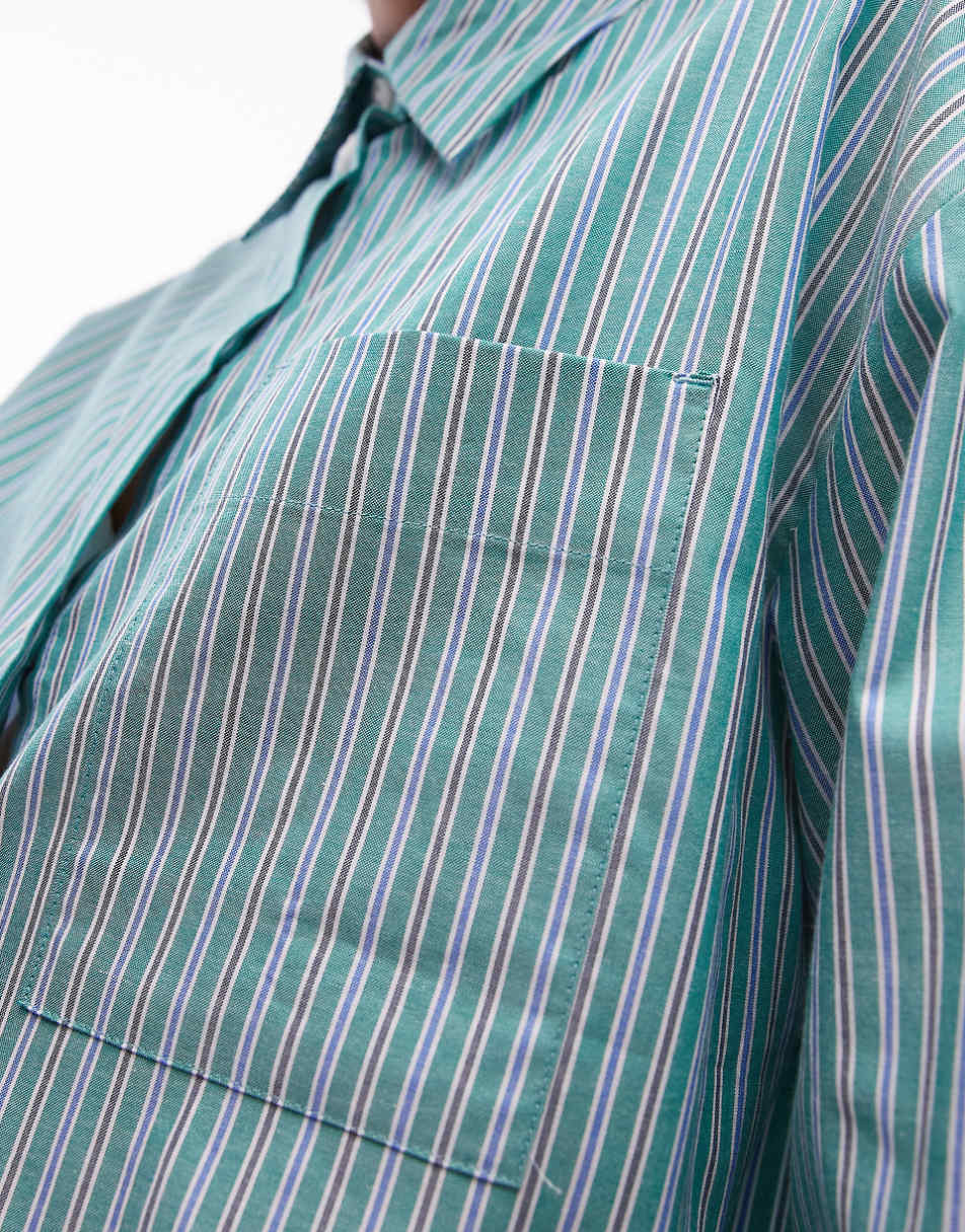 Topshop shirt in green stripe