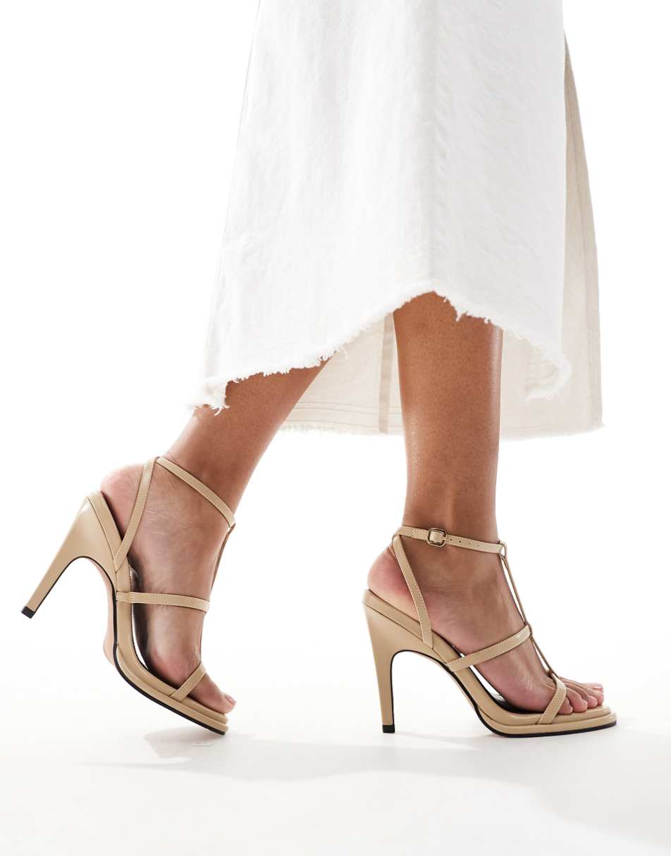 ASOS DESIGN Narate gladiator high heeled sandals in buttermilk