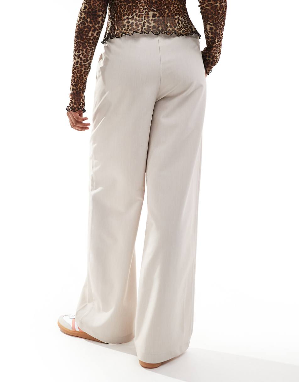 ASOS DESIGN tailored wide leg dad pant in stone