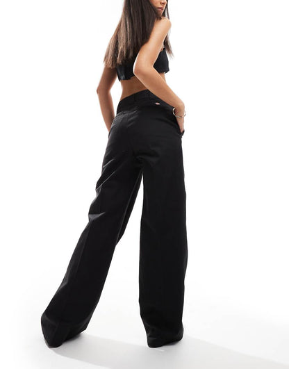 Dickies wide leg pants in black