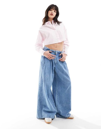 ASOS DESIGN ultimate cropped shirt in pink