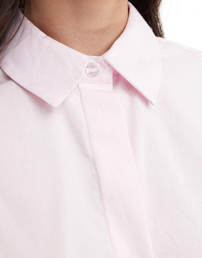 ASOS DESIGN ultimate cropped shirt in pink