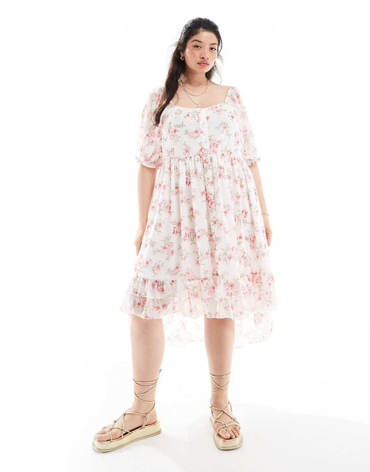 Yours floaty dress in soft floral