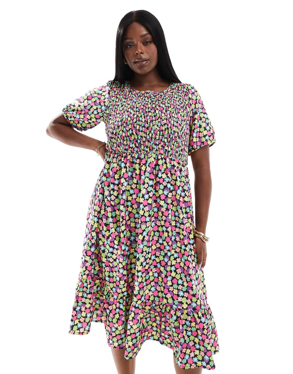 Yours midi dress in multi print