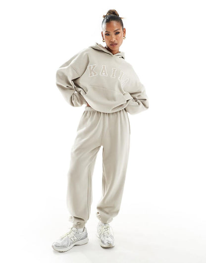 Kaiia logo oversized hoodie in stone - part of a set