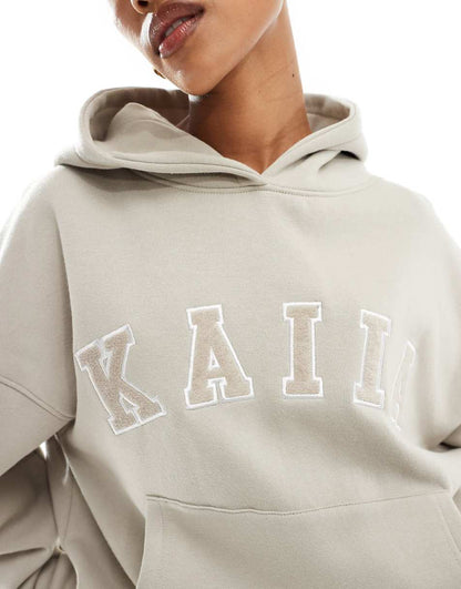 Kaiia logo oversized hoodie in stone - part of a set