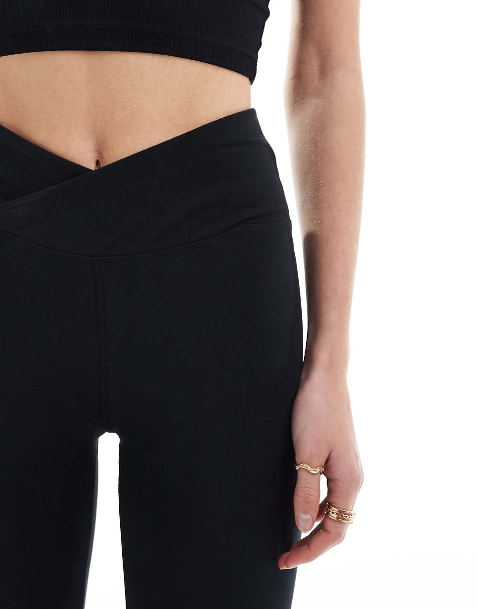 ASOS 4505 Tall slim kick leggings with wrap waist in soft touch fabric in black